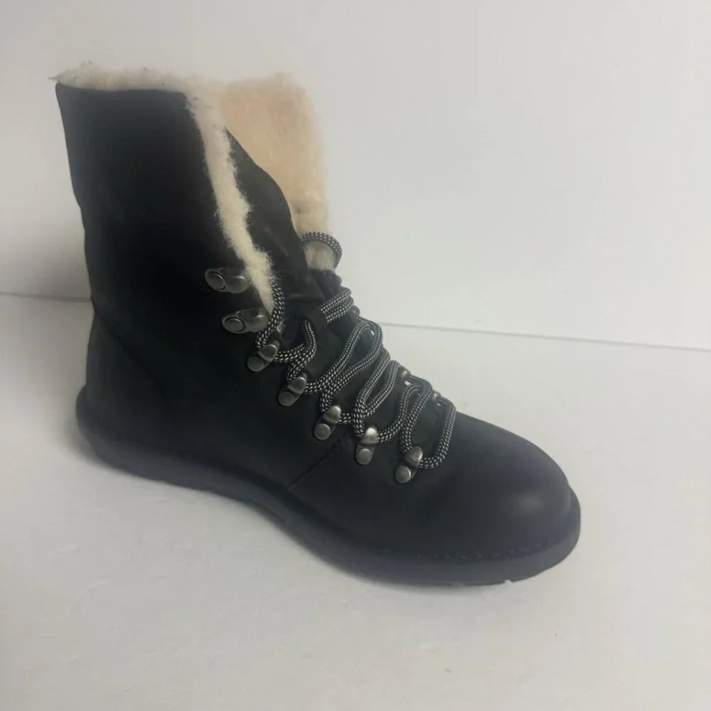 Born Women's Blaine Shearling Winter Bootie Black Size 6.5 M